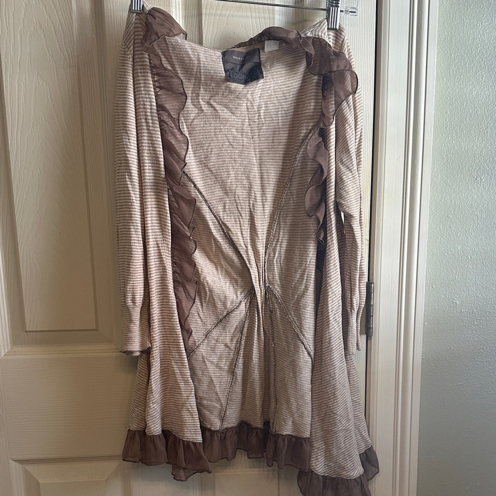 Striped Brown and Cream Women's Top